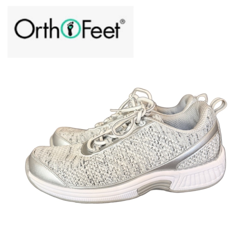 Orthofeet Sandy Athletic Shoe Gray and Silver Size 8.5 - Picture 2 of 8